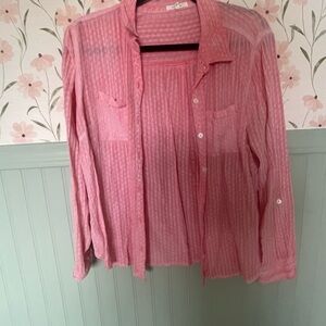 Maurices Pink Textured Blouse